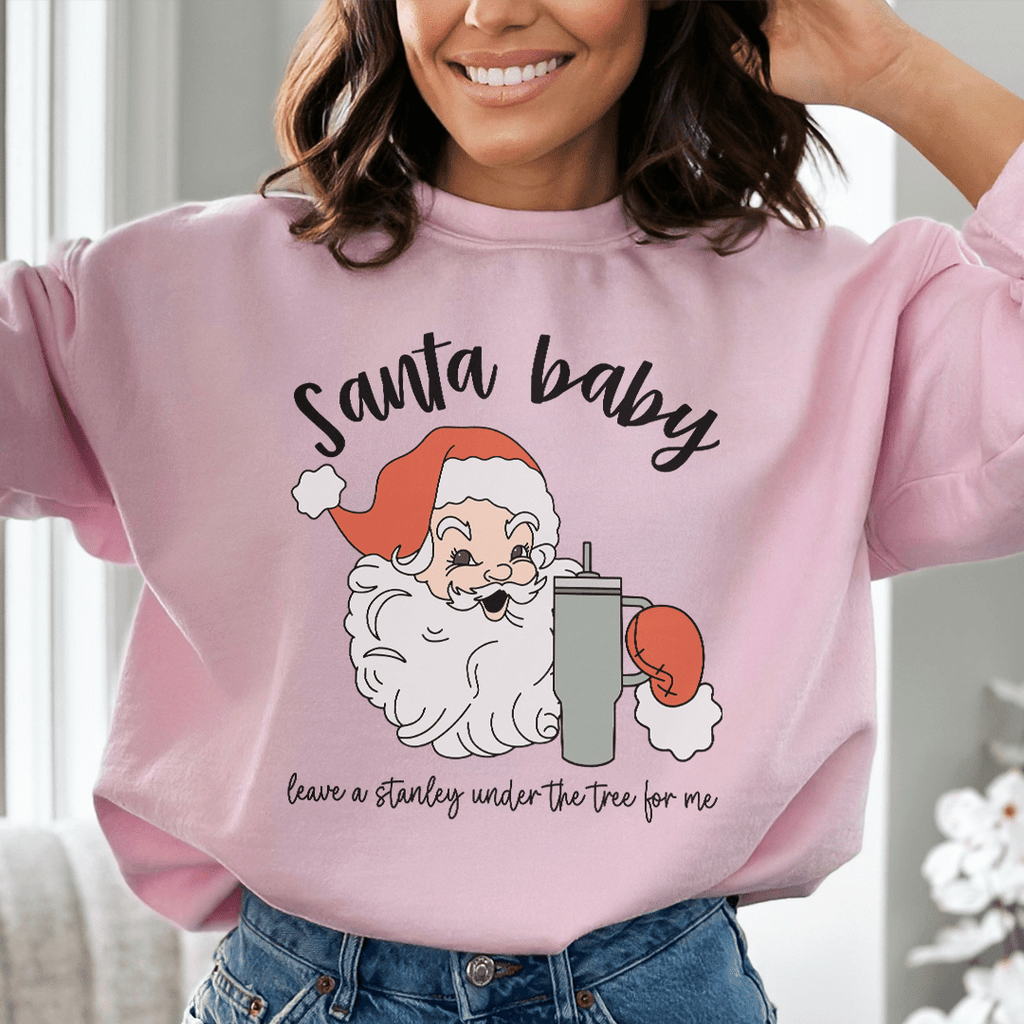 Santa Baby Sweatshirt - Hot Pink