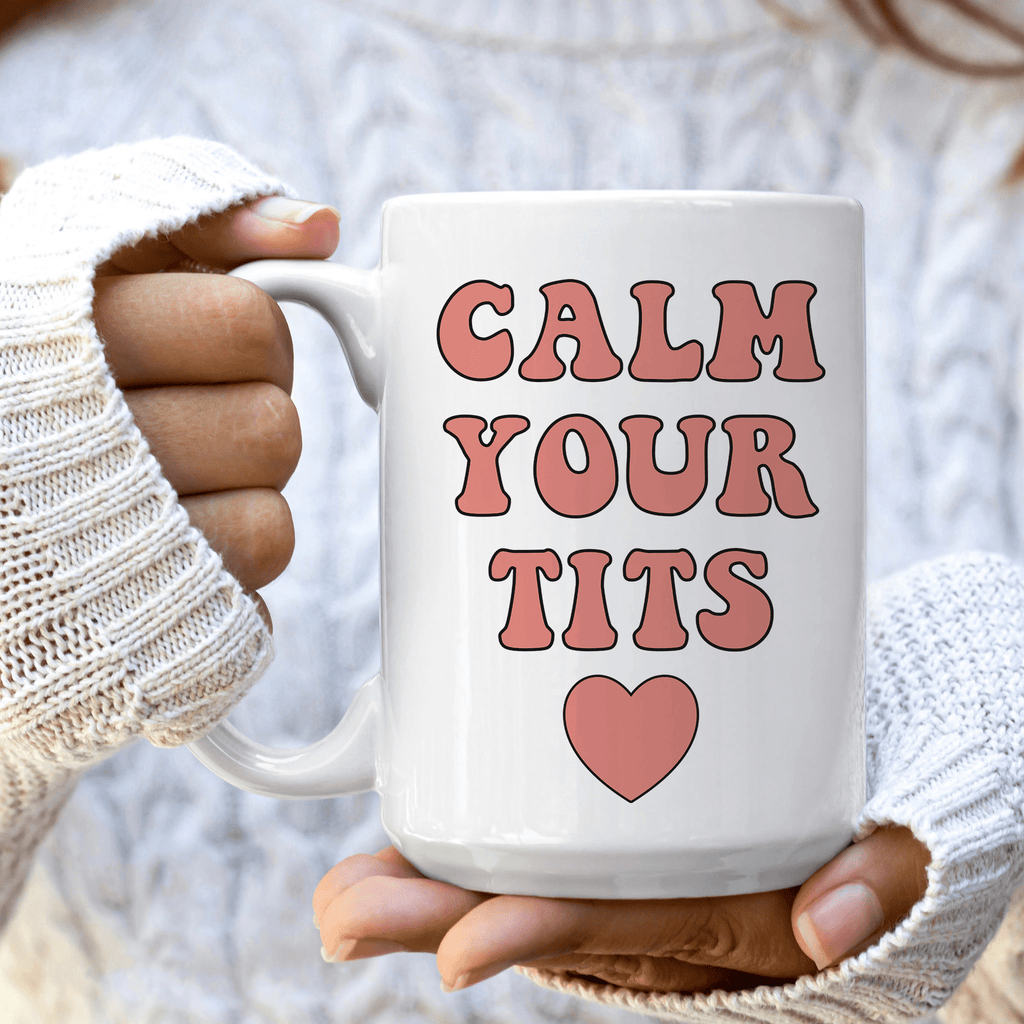 Calm Down Ceramic Mug 15 Oz Peachy Sunday 7342