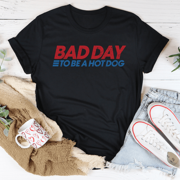 Bad Day To Be A Hot Dog Tee Black Heather / S Peachy Sunday T-Shirt