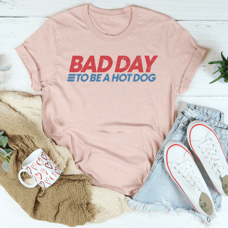 Bad Day To Be A Hot Dog Tee Heather Prism Peach / S Peachy Sunday T-Shirt