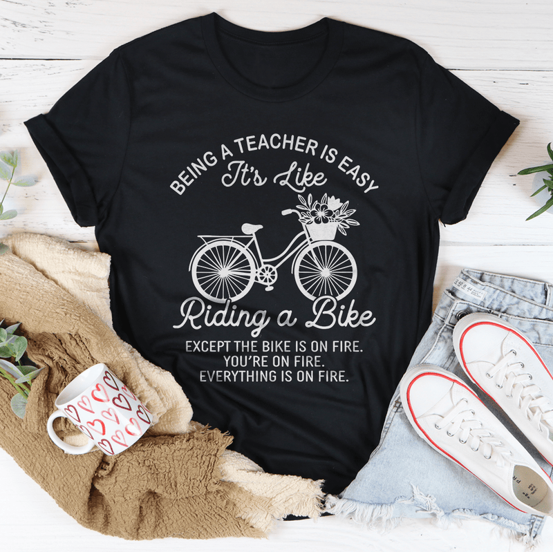 Being A Teacher Is Easy Tee Black Heather / S Peachy Sunday T-Shirt