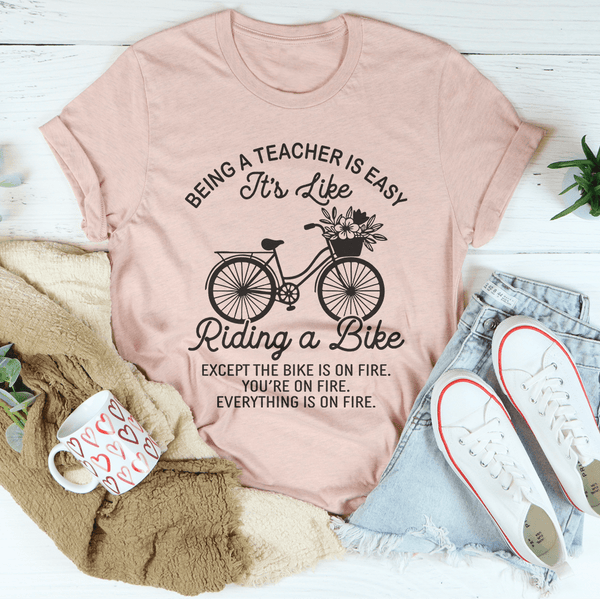 Being A Teacher Is Easy Tee Heather Prism Peach / S Peachy Sunday T-Shirt