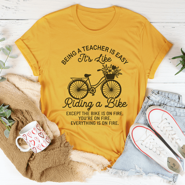 Being A Teacher Is Easy Tee Mustard / S Peachy Sunday T-Shirt