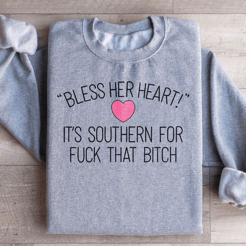 Bless Her Heart Sweatshirt Sport Grey / S Peachy Sunday T-Shirt