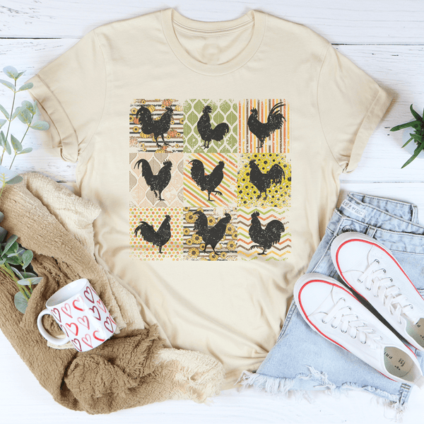 Boho Retro Chickens Tee Soft Cream / S Peachy Sunday T-Shirt