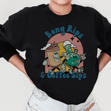 Bong Rips & Cotton Sips Sweatshirt Black / S Peachy Sunday T-Shirt