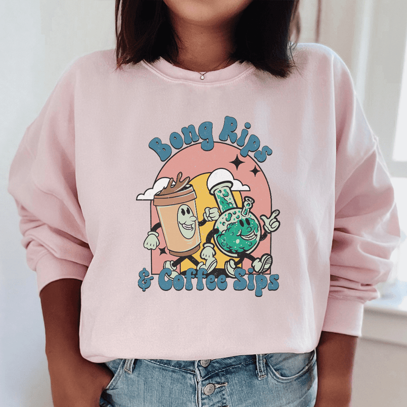 Bong Rips & Cotton Sips Sweatshirt Light Pink / S Peachy Sunday T-Shirt