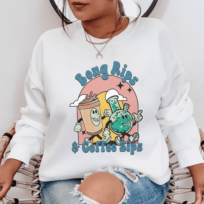 Bong Rips & Cotton Sips Sweatshirt White / S Peachy Sunday T-Shirt