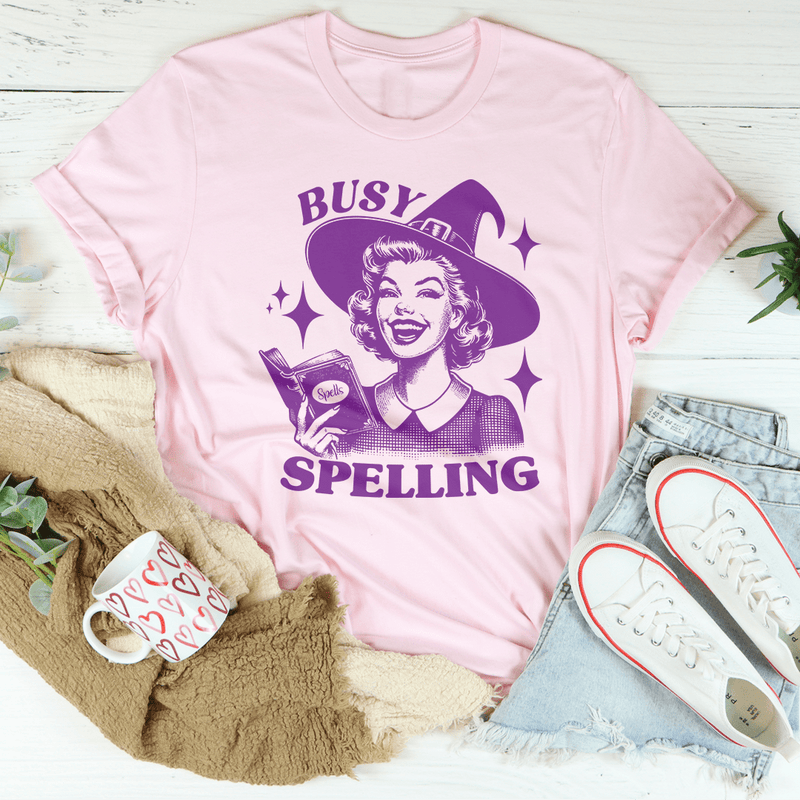 Busy Spelling Tee Pink / S Peachy Sunday T-Shirt