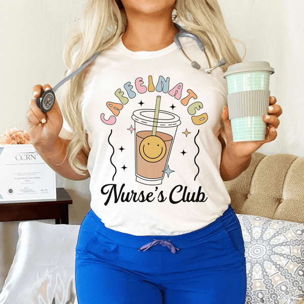 Caffeinated Nurse's Club Tee Ash / S Peachy Sunday T-Shirt