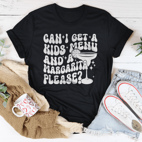 Can I Get A Kids Menu And A Margarita Please Tee Black Heather / S Peachy Sunday T-Shirt