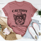 Caution Will Yap To Strangers Tee Mauve / S Peachy Sunday T-Shirt