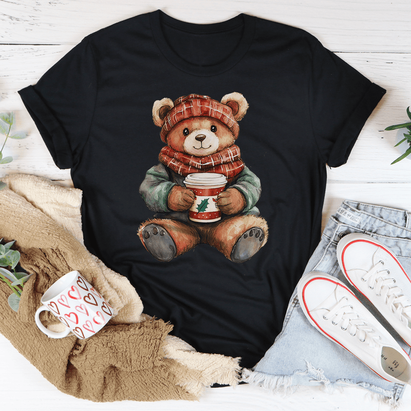 Christmas Cuddle Bear Tee Black Heather / S Peachy Sunday T-Shirt