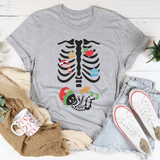 Christmas Pregnant Skeleton Tee Athletic Heather / S Peachy Sunday T-Shirt