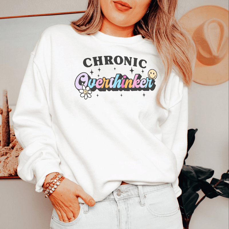 Chronic Overthinker Sweatshirt White / S Peachy Sunday T-Shirt