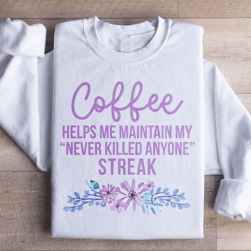 Coffee Helps Me Sweatshirt White / S Peachy Sunday T-Shirt