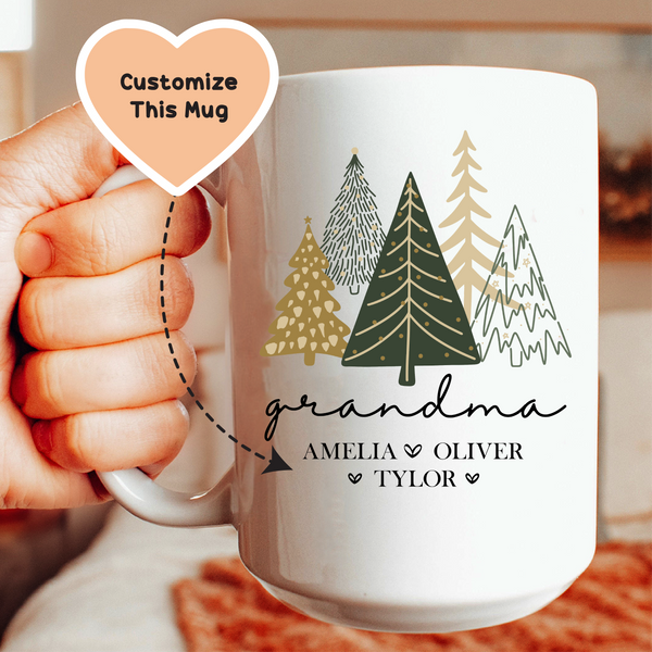 Custom Grandma Christmas mug White / 15 oz printful T-Shirt