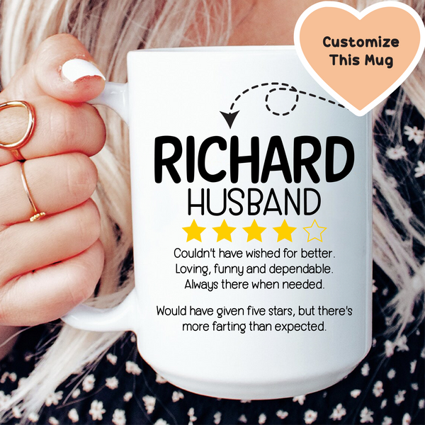 Custom Husband Rating Mug White / 15 oz printful T-Shirt