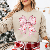 Custom Santa Bow Christmas Sweatshirt Sand / S printful T-Shirt