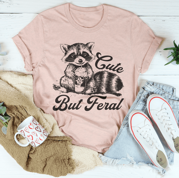 Cute But Feral Tee Heather Prism Peach / S Peachy Sunday T-Shirt