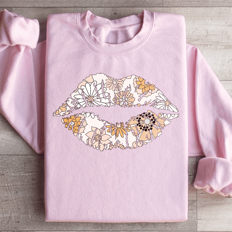 Daisy Lips Sweatshirt Light Pink / S Peachy Sunday T-Shirt