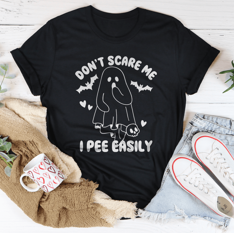 Don't Scare Me I Pee Easily Tee Black Heather / S Peachy Sunday T-Shirt