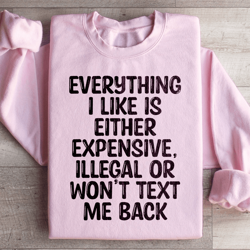 Everything I Like Sweatshirt Light Pink / S Peachy Sunday T-Shirt