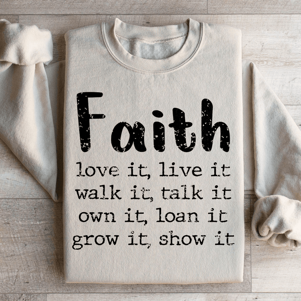 Faith Love It Live It Sweatshirt Sand / S Peachy Sunday T-Shirt