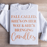 Fall Called She's On Her Way And She's Bringing Candles Sweatshirt White / S Peachy Sunday T-Shirt