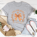 Fall For Jesus He Never Leaves Tee Athletic Heather / S Peachy Sunday T-Shirt