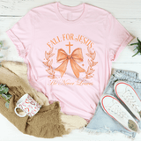 Fall For Jesus He Never Leaves Tee Pink / S Peachy Sunday T-Shirt