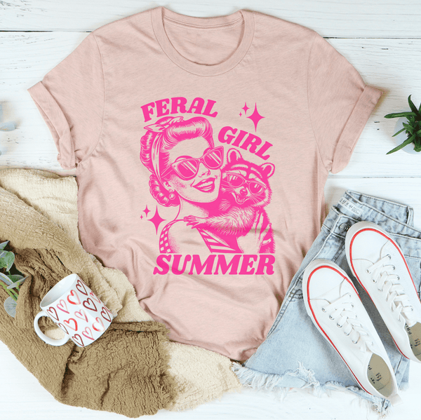 Feral Girl Summer Tee Heather Prism Peach / S Peachy Sunday T-Shirt