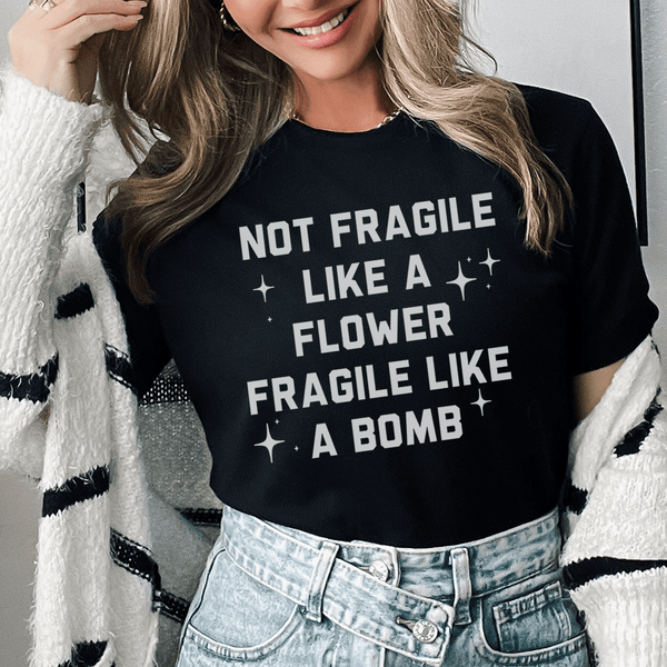 Fragile Not Like A Flower Tee Black Heather / S Peachy Sunday T-Shirt