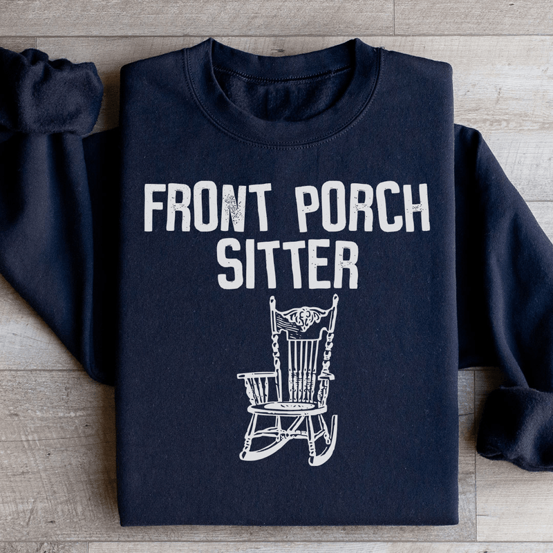 Front Porch Sitter Sweatshirt Black / S Peachy Sunday T-Shirt