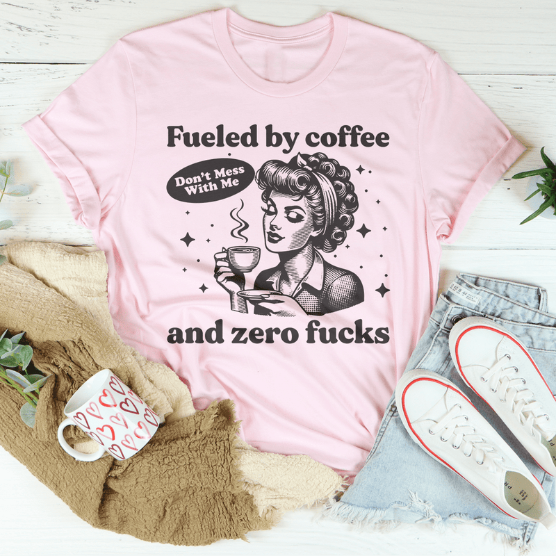 Fueled By Coffee And Zero F-cks Pink / S Peachy Sunday T-Shirt