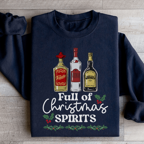 Full Of Christmas Spirits Sweatshirt Black / S Peachy Sunday T-Shirt