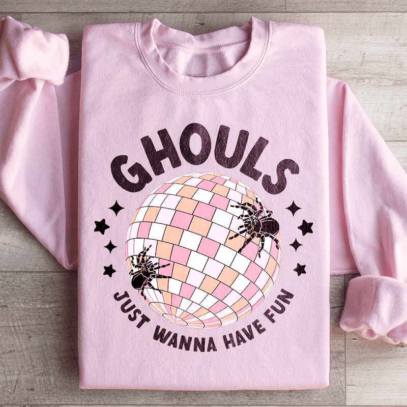 Ghouls Just Wanna Have Fun Retro Sweatshirt Light Pink / S Peachy Sunday T-Shirt