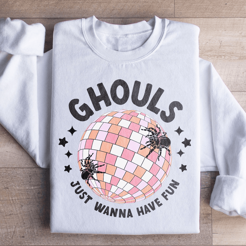 Ghouls Just Wanna Have Fun Retro Sweatshirt White / S Peachy Sunday T-Shirt