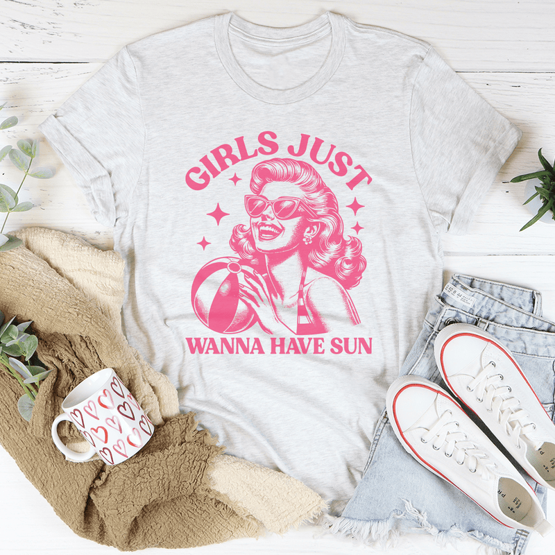 Girls Just Wanna Have Sun Tee Ash / S Peachy Sunday T-Shirt