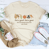 God is Great God Is Good Let Us Thank Him For Our Food Tee Soft Cream / S Peachy Sunday T-Shirt