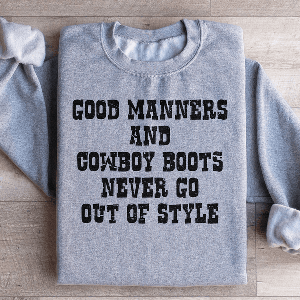 Good Manners And Cowboy Boots Sweatshirt Sport Grey / S Peachy Sunday T-Shirt