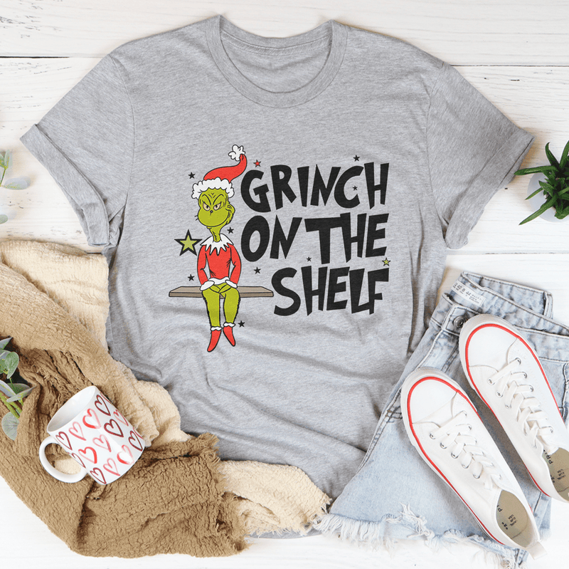 Grinch On The Shelf Tee Athletic Heather / S Peachy Sunday T-Shirt