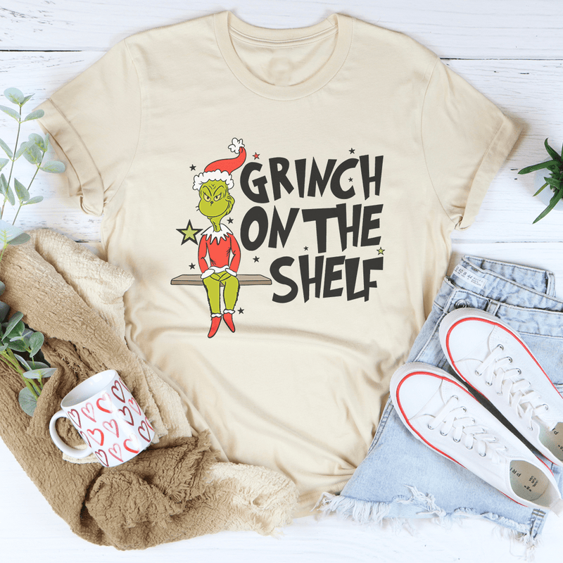 Grinch On The Shelf Tee Soft Cream / S Peachy Sunday T-Shirt