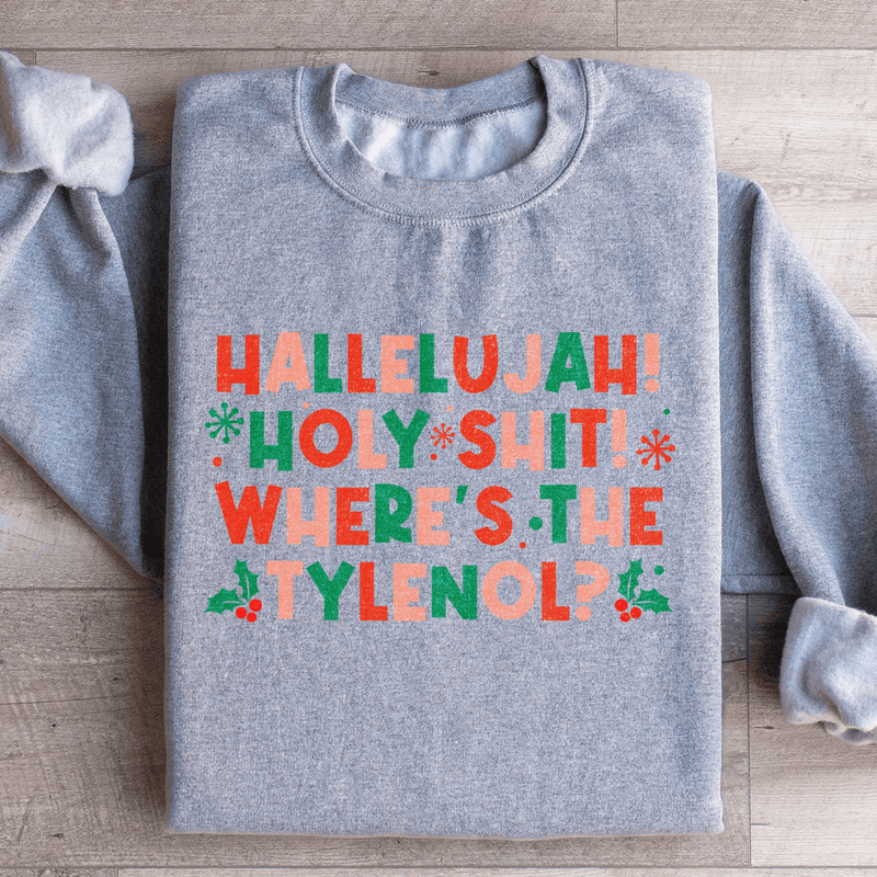 Hallelujah Christmas Sweatshirt Sport Grey / S Peachy Sunday T-Shirt