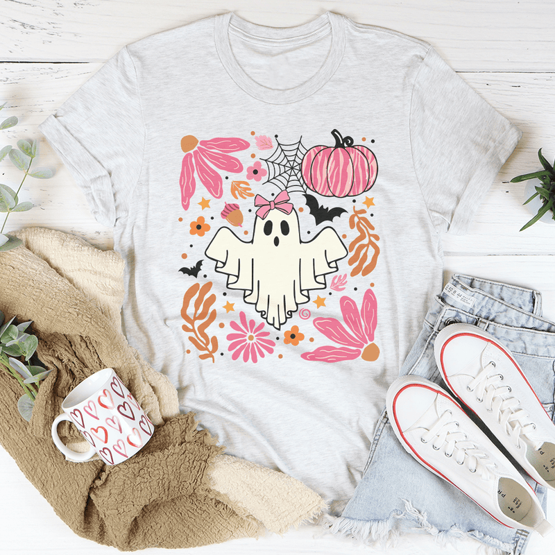 Halloween Pink Ghost Tee Ash / S Peachy Sunday T-Shirt