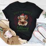 Have Your Self A Mooey Little Christmas Tee Black Heather / S Peachy Sunday T-Shirt