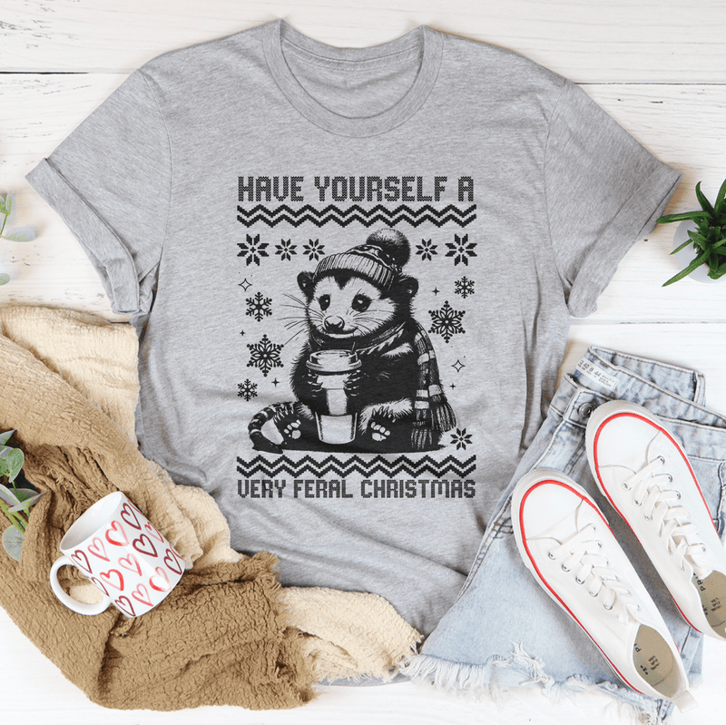 Have Yourself A Very Feral Christmas Tee Athletic Heather / S Peachy Sunday T-Shirt