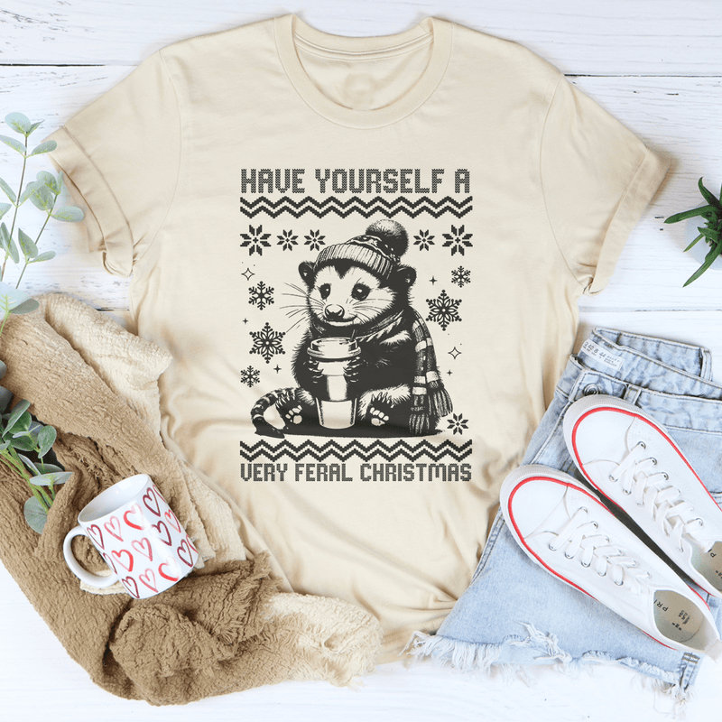 Have Yourself A Very Feral Christmas Tee Soft Cream / S Peachy Sunday T-Shirt