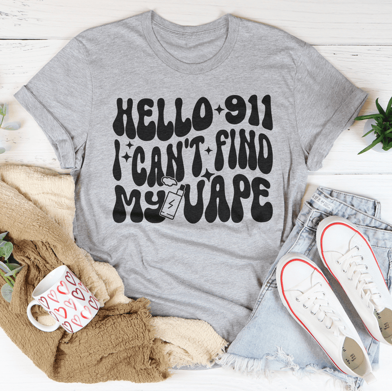 Hello 911 I Can_t Find My Vape Tee Athletic Heather / S Peachy Sunday T-Shirt