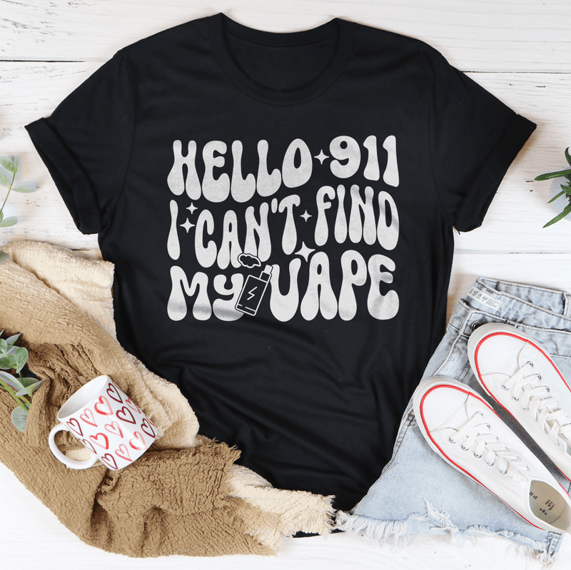 Hello 911 I Can_t Find My Vape Tee Black Heather / S Peachy Sunday T-Shirt